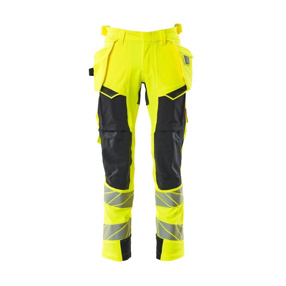 Pantaloni cu buzunare suspendate, pantaloni ULTIMATE STRETCH, galben mare/negru-albastru
