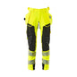 Pantaloni cu buzunare suspendate, pantaloni ULTIMATE STRETCH, galben/negru hi-vis