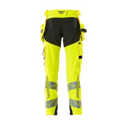 Pantaloni cu buzunare suspendate, pantaloni ULTIMATE STRETCH, galben/negru hi-vis