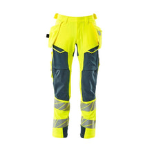 Pantaloni cu buzunare suspendate, pantaloni ULTIMATE STRETCH, galben vizibil/petroleu închis
