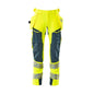 Pantaloni cu buzunare suspendate, pantaloni ULTIMATE STRETCH, galben vizibil/petroleu închis