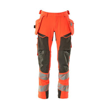 Pantaloni cu buzunare suspendate, pantaloni ULTIMATE STRETCH, rosu hi-vis/antracit inchis