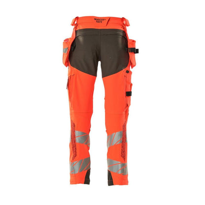 Pantaloni cu buzunare suspendate, pantaloni ULTIMATE STRETCH, rosu hi-vis/antracit inchis