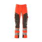 Pantaloni cu buzunare pentru genunchi, pantaloni ULTIMATE STRETCH, rosu hi-vis/antracit inchis