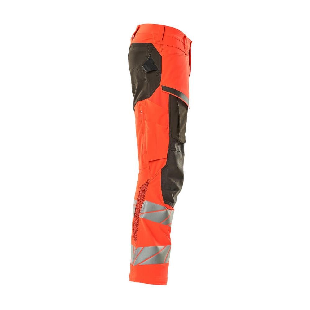 Pantaloni cu buzunare pentru genunchi, pantaloni ULTIMATE STRETCH, rosu hi-vis/antracit inchis