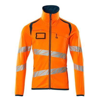 Pulover din lână cu jachetă din microfleece cu fermoar
