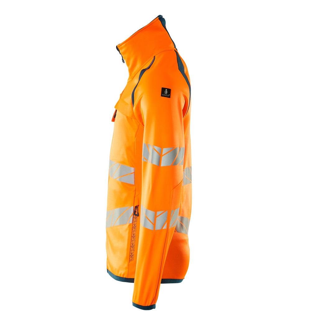 Pulover din lână cu jachetă din microfleece cu fermoar