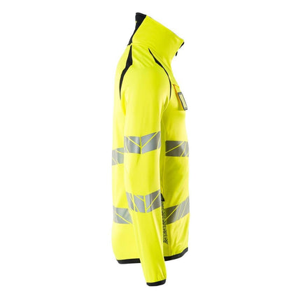 Pulover din lână cu jachetă din microfleece cu fermoar