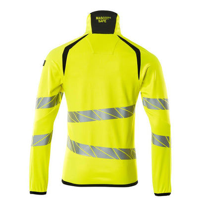 Pulover din lână cu jachetă din microfleece cu fermoar