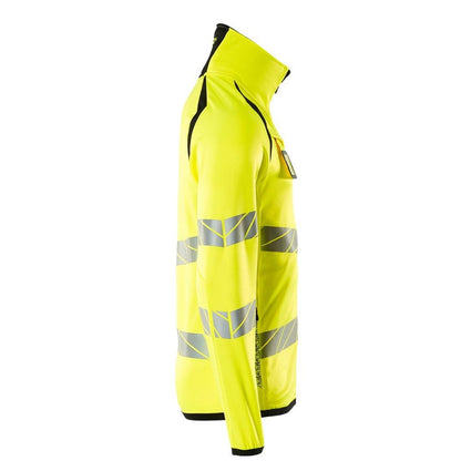Pulover din lână cu jachetă din microfleece cu fermoar