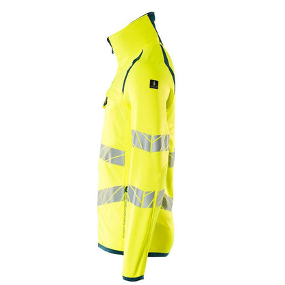 Pulover din lână cu jachetă din microfleece cu fermoar