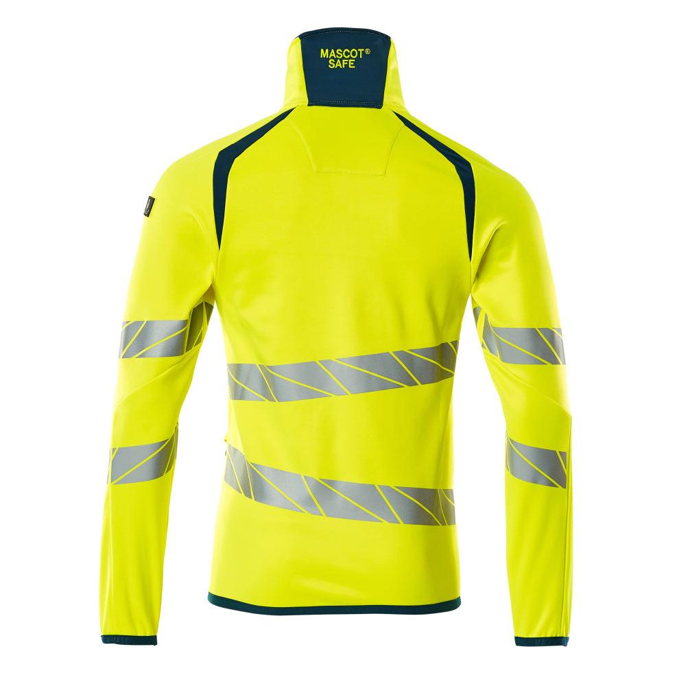 Pulover din lână cu jachetă din microfleece cu fermoar
