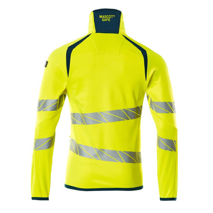 Pulover din lână cu jachetă din microfleece cu fermoar