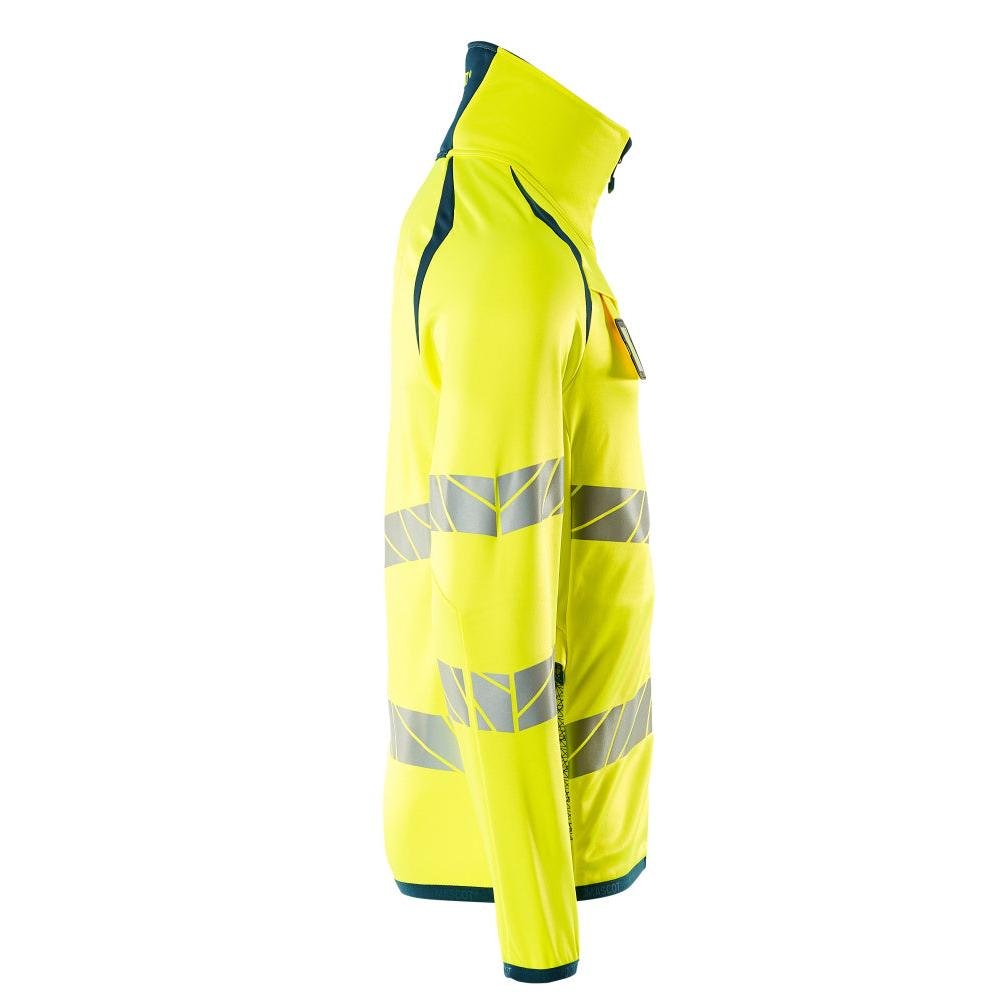Pulover din lână cu jachetă din microfleece cu fermoar
