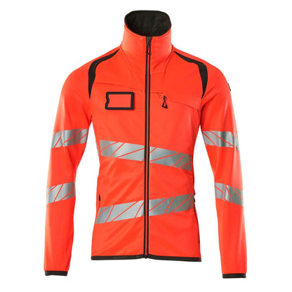 Pulover din lână cu jachetă din microfleece cu fermoar