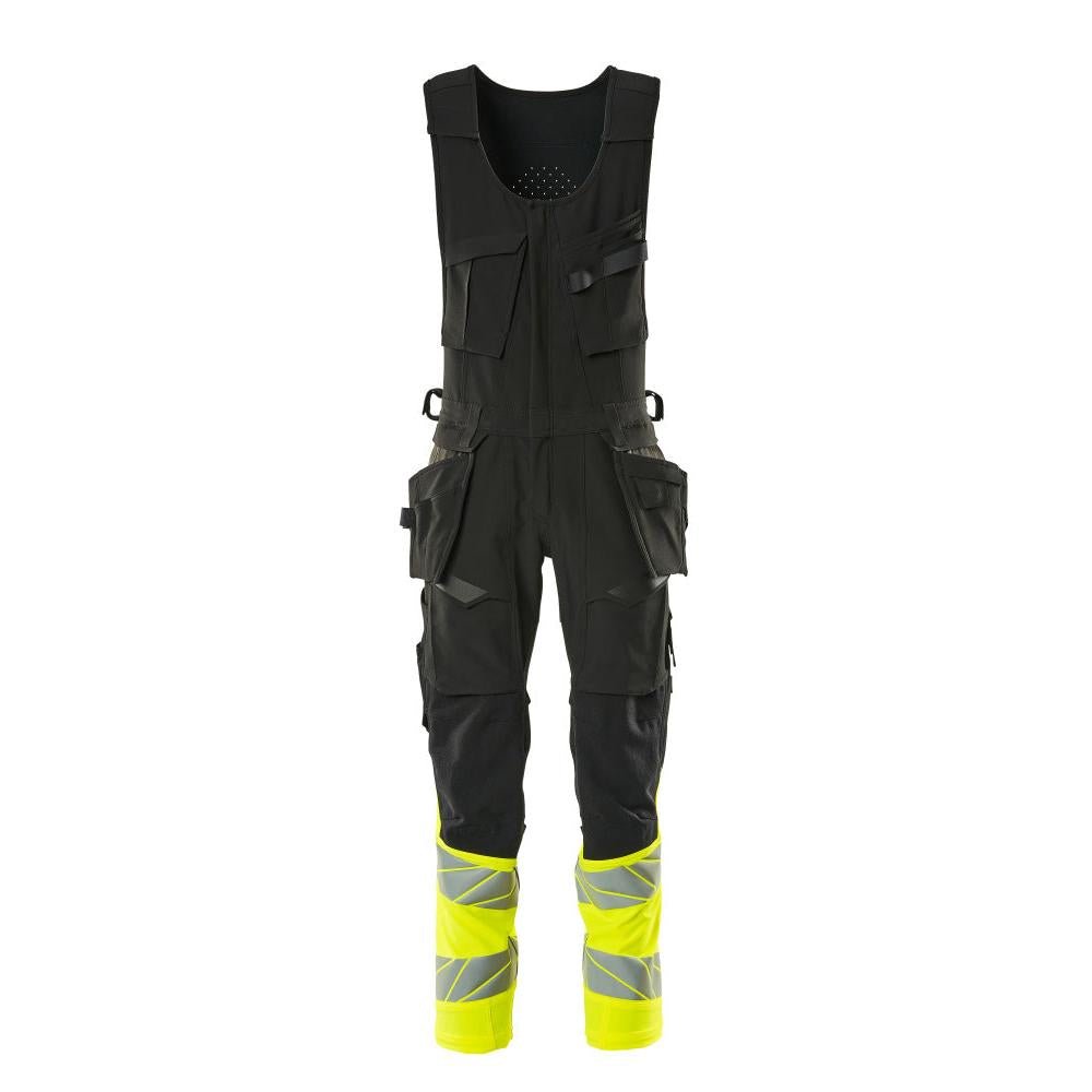 Pantaloni combinați, buzunare suspendate, pantaloni combinați ULTIMATE STRETCH, negru/galben hi-vis