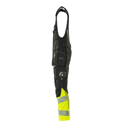 Pantaloni combinați, buzunare suspendate, pantaloni combinați ULTIMATE STRETCH, negru/galben hi-vis
