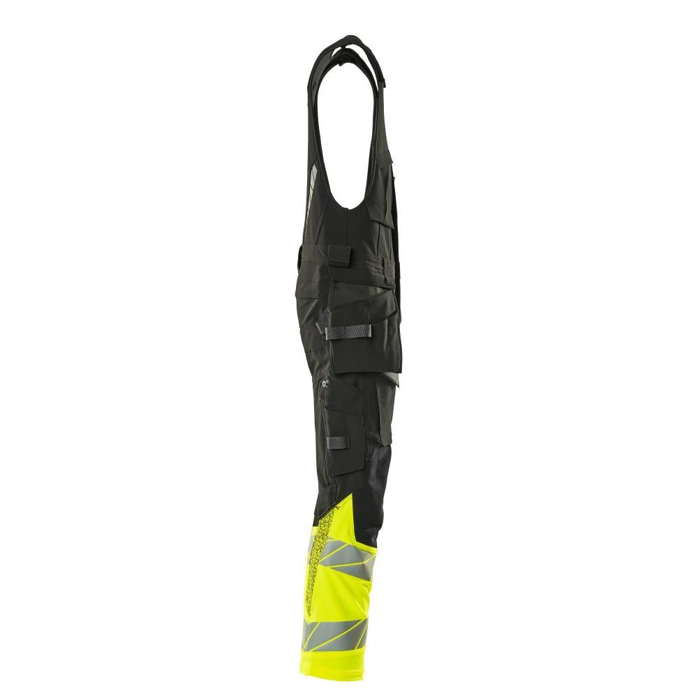 Pantaloni combinați, buzunare suspendate, pantaloni combinați ULTIMATE STRETCH, negru/galben hi-vis