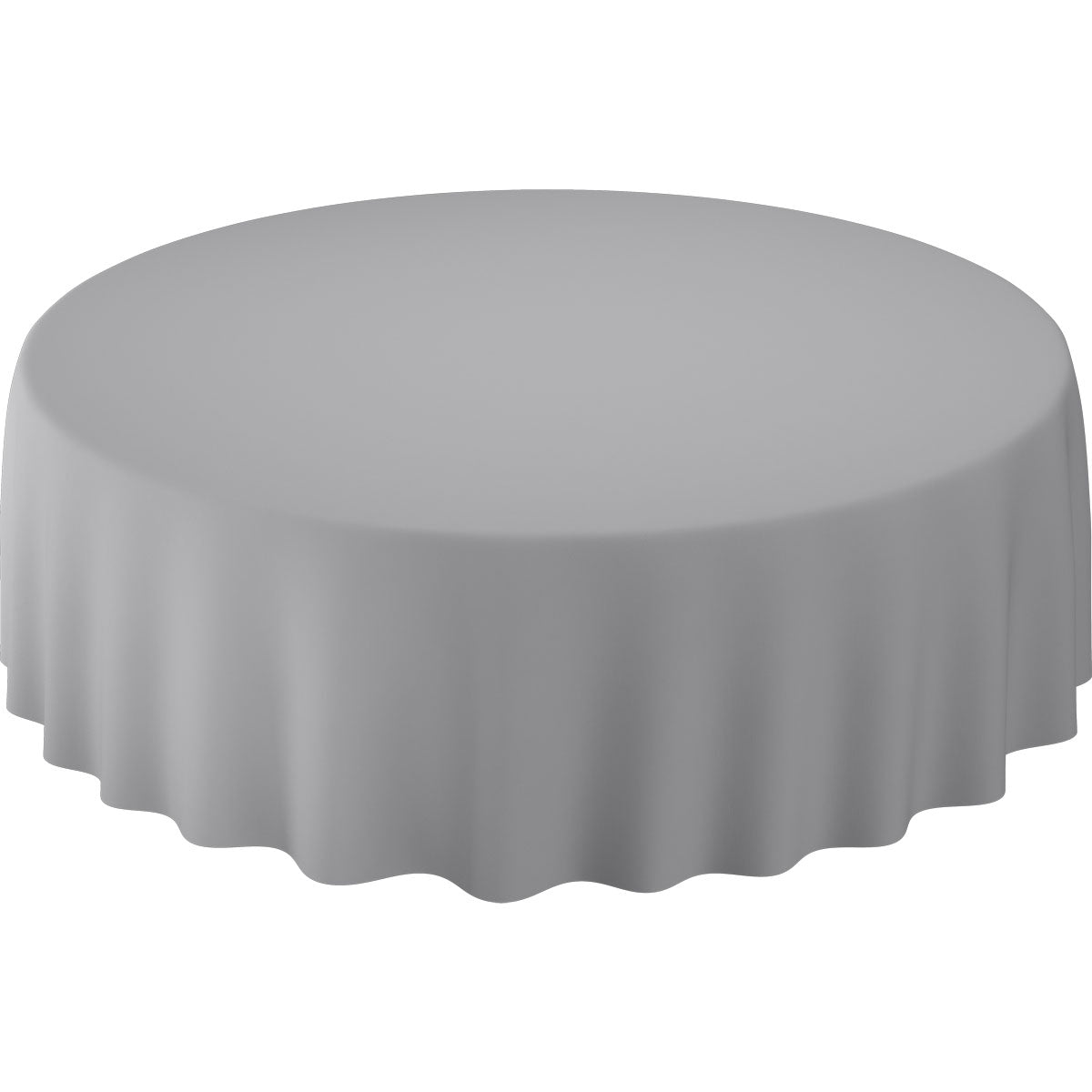 O masă rotundă este elegant drapată cu fețele de masă Evolin Ø 240 cm rotunde în gri deschis de la Duni GmbH - ideal pentru a crea o atmosferă rafinată.