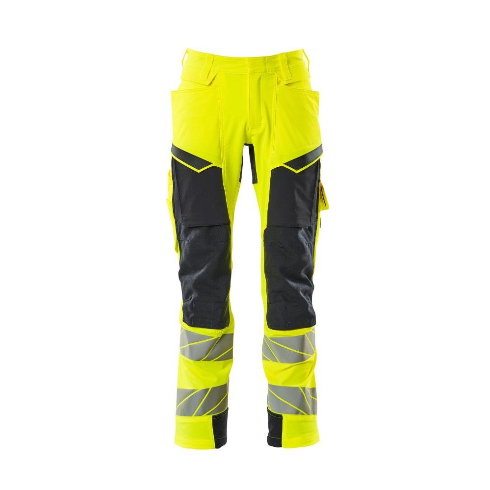 Pantaloni cu buzunare pentru genunchi, pantaloni ULTIMATE STRETCH, galben mare/negru-albastru