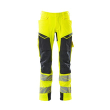 Pantaloni cu buzunare pentru genunchi, pantaloni ULTIMATE STRETCH, galben mare/negru-albastru