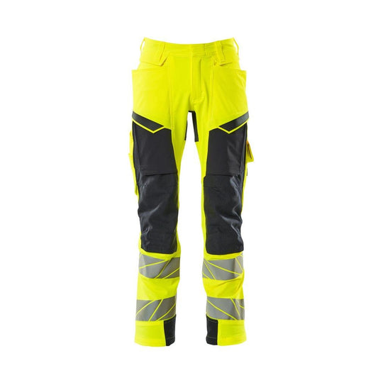 Pantaloni cu buzunare pentru genunchi, pantaloni ULTIMATE STRETCH, galben mare/negru-albastru