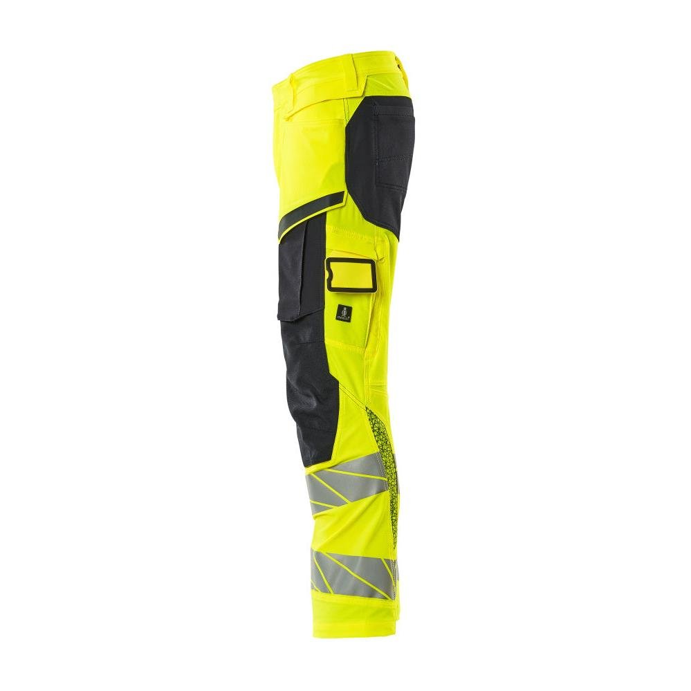 Pantaloni cu buzunare pentru genunchi, pantaloni ULTIMATE STRETCH, galben mare/negru-albastru