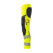 Pantaloni cu buzunare pentru genunchi, pantaloni ULTIMATE STRETCH, galben mare/negru-albastru