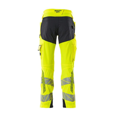 Pantaloni cu buzunare pentru genunchi, pantaloni ULTIMATE STRETCH, galben mare/negru-albastru