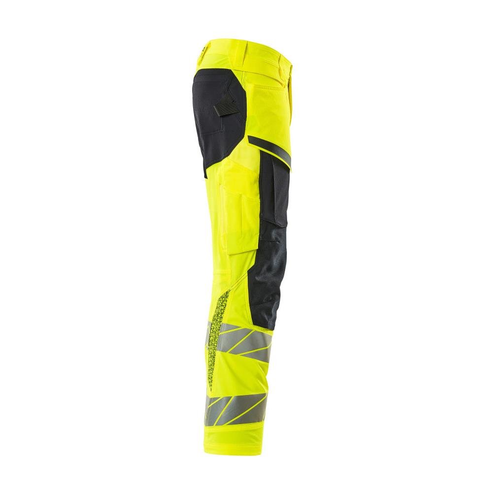 Pantaloni cu buzunare pentru genunchi, pantaloni ULTIMATE STRETCH, galben mare/negru-albastru