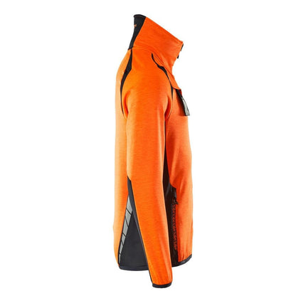 Pulover din lână cu jachetă din microfleece cu fermoar