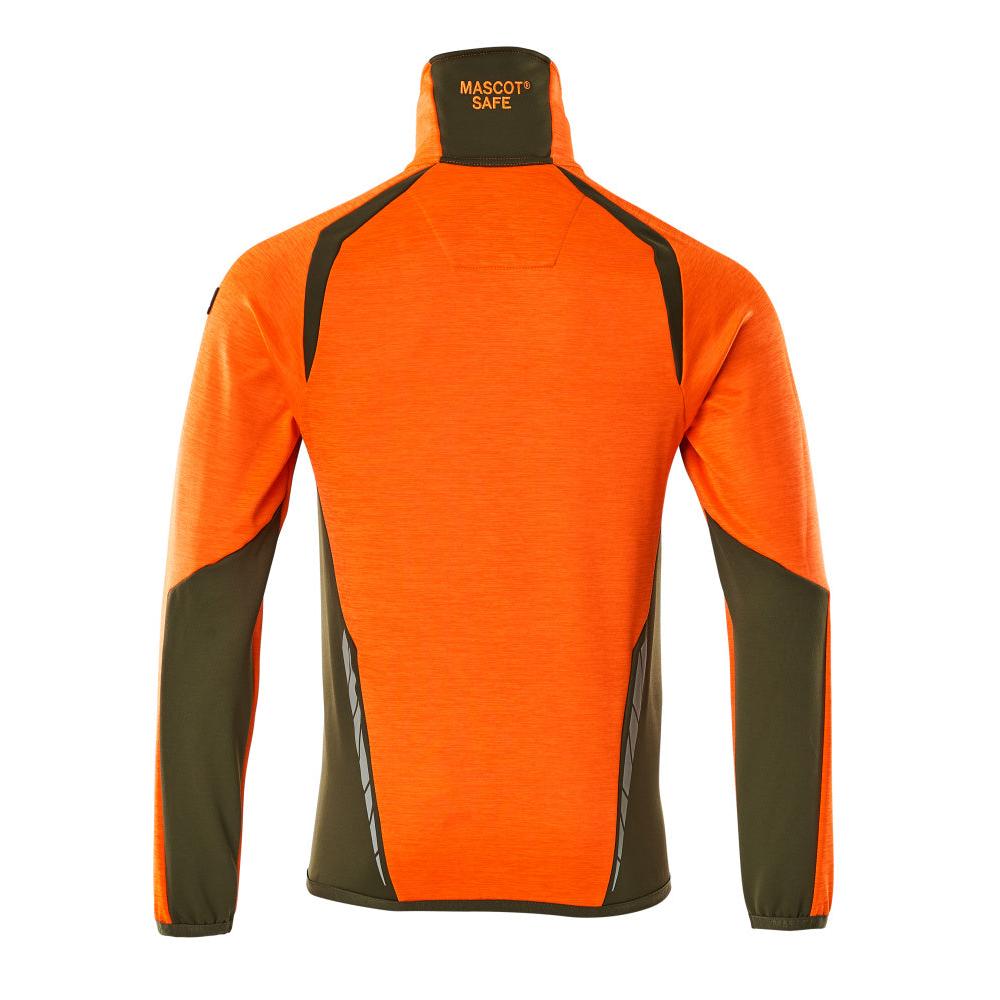 Pulover din lână cu jachetă din microfleece cu fermoar