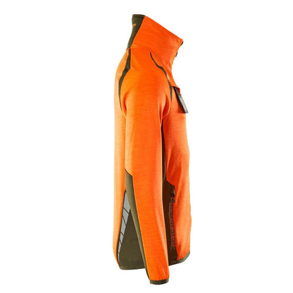Pulover din lână cu jachetă din microfleece cu fermoar