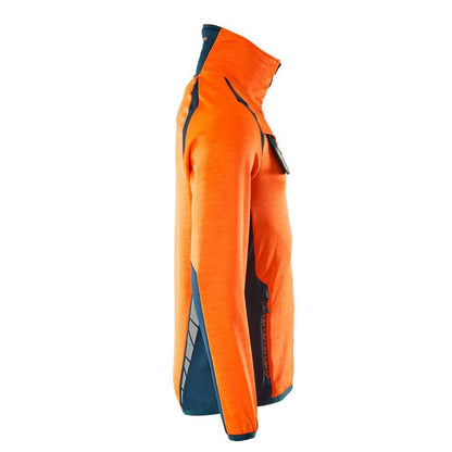 Pulover din lână cu jachetă din microfleece cu fermoar