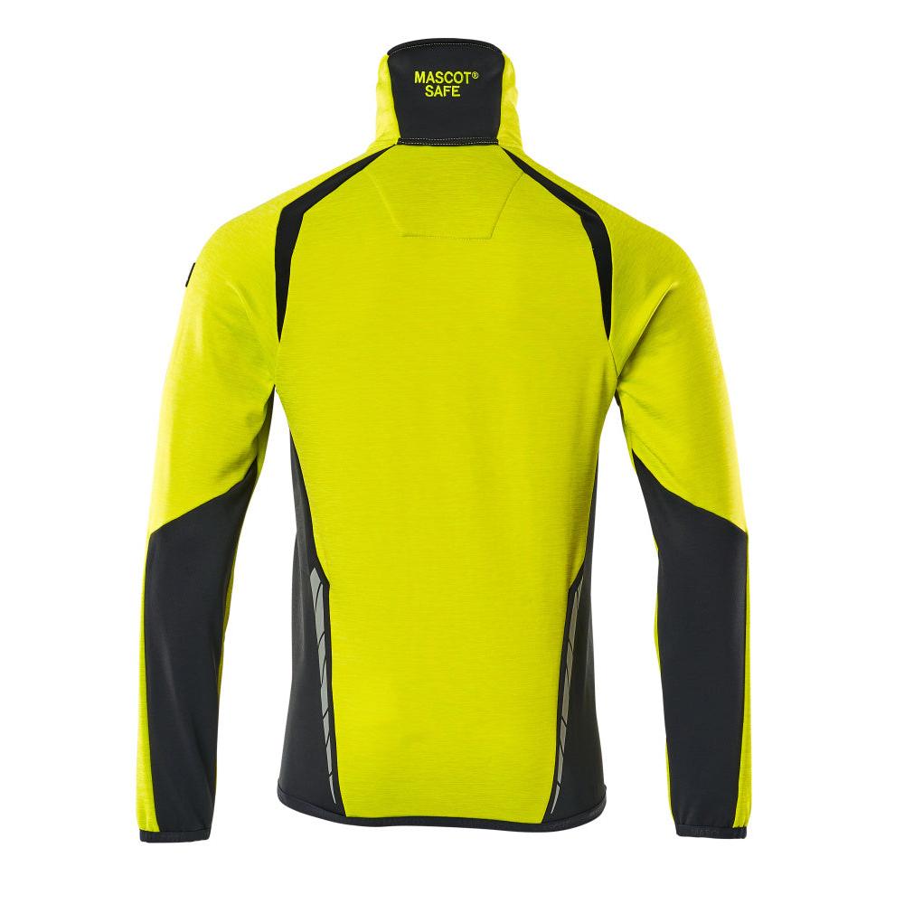 Pulover din lână cu jachetă din microfleece cu fermoar