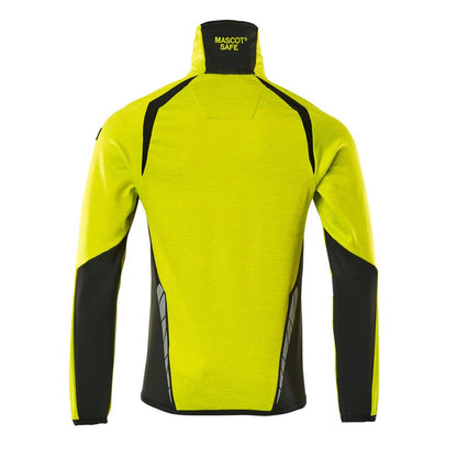 Pulover din lână cu jachetă din microfleece cu fermoar