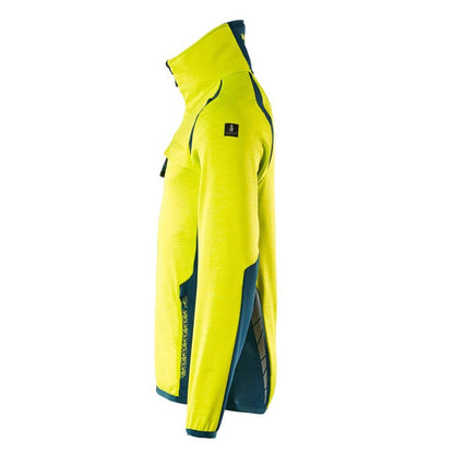 Pulover din lână cu jachetă din microfleece cu fermoar