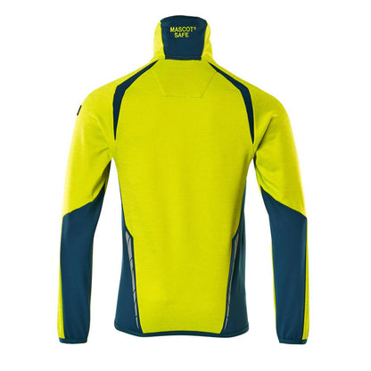 Pulover din lână cu jachetă din microfleece cu fermoar