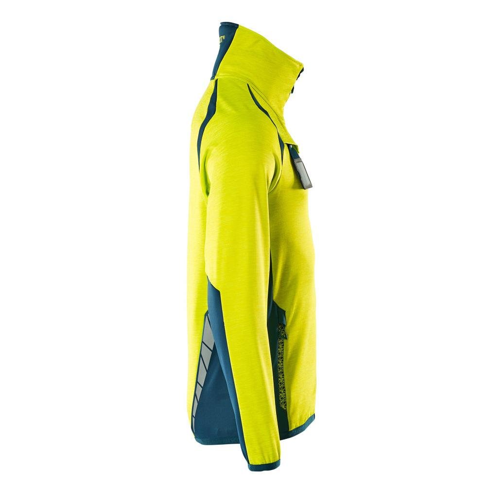Pulover din lână cu jachetă din microfleece cu fermoar