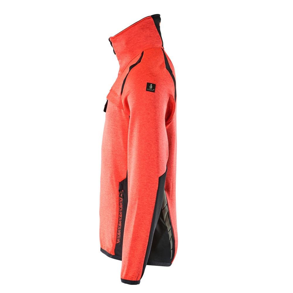 Pulover din lână cu jachetă din microfleece cu fermoar
