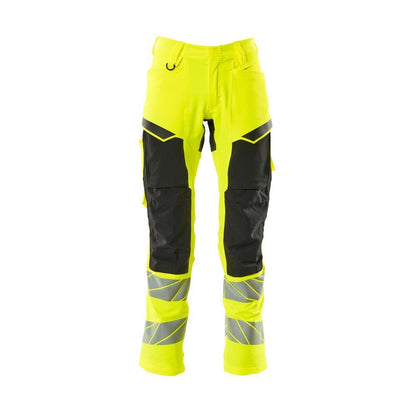 Pantaloni cu buzunare pentru genunchi, pantaloni ULTIMATE STRETCH, galben/negru hi-vis