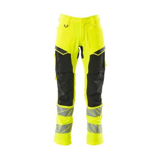 Pantaloni cu buzunare pentru genunchi, pantaloni ULTIMATE STRETCH, galben/negru hi-vis