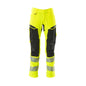Pantaloni cu buzunare pentru genunchi, pantaloni ULTIMATE STRETCH, galben/negru hi-vis