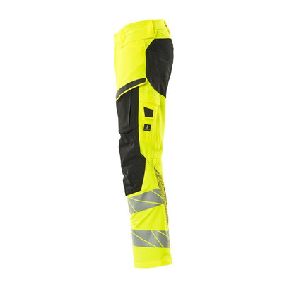 Pantaloni cu buzunare pentru genunchi, pantaloni ULTIMATE STRETCH, galben/negru hi-vis