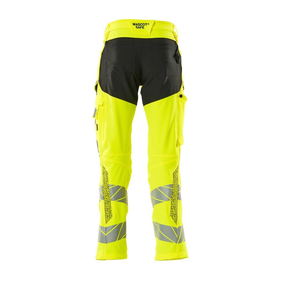 Pantaloni cu buzunare pentru genunchi, pantaloni ULTIMATE STRETCH, galben/negru hi-vis