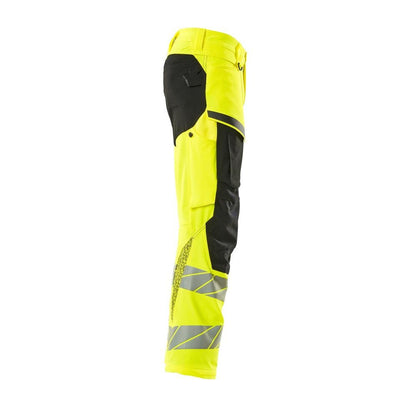 Pantaloni cu buzunare pentru genunchi, pantaloni ULTIMATE STRETCH, galben/negru hi-vis