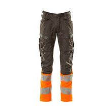 Pantaloni cu buzunare pentru genunchi, pantaloni cu inserții elastice, antracit închis/portocaliu hi-vis