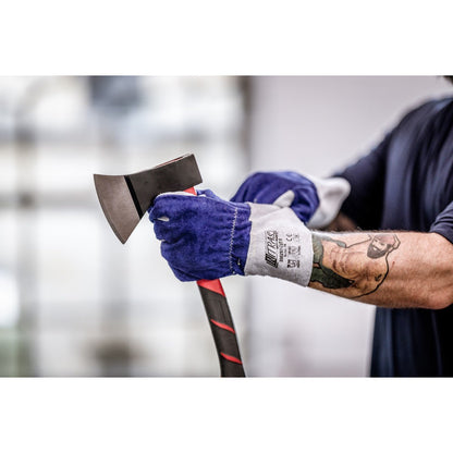 NITRAS CUT F, manusi protectie taietura, gri/albastru