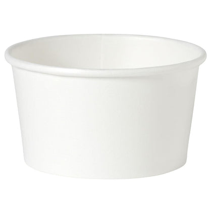 Un pahar simplu, alb de supă Basic Alb Carton/PE de la Duni GmbH este prezentat pe un fundal alb. Paharul gol are un margine ușor evazată, ideal pentru savurarea supelor în deplasare.