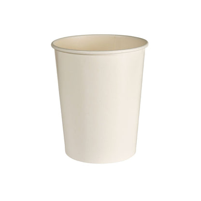 Un pahar de supă Basic Alb Carton/PE de la Duni GmbH este ilustrat vertical și gol pe un fundal alb - perfect pentru supe în deplasare.